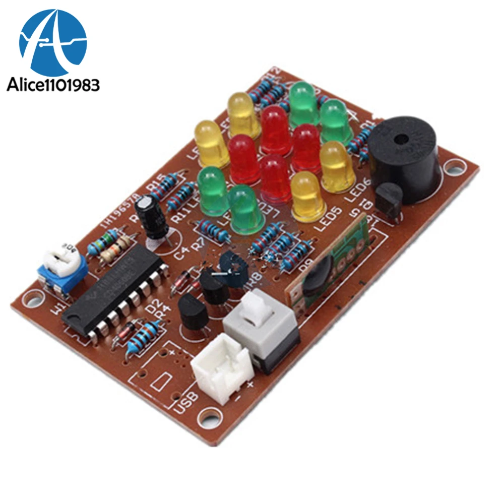 

CD4060 Light LED Module with 5mm Green Red Yellow LED PCB Board Electronic Light Module LED DIY Kit