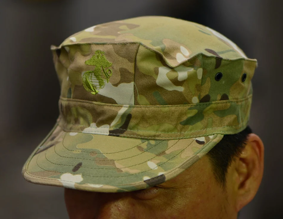 

US Army USMC Marine Corps CP Multi Camo Utility Combat Cap Hat Size L 58cm