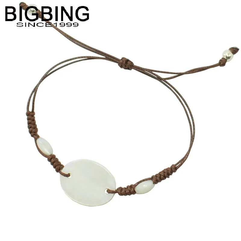 A076 BIGBING ювелирное изделие модный натуральный белый круглый браслет ручной работы