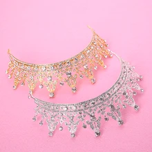 TUANMING Luxury Hair Jewelry Girl Bridal Hair Accessories New Tiara Crystal Crown Gold Silver Wedding Headband Hot Hair Ornament