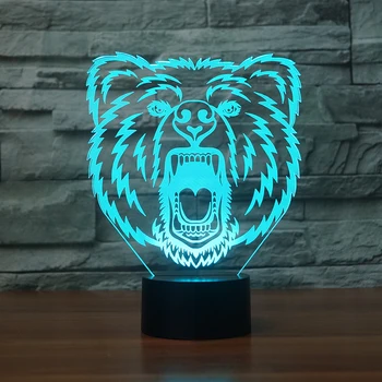 

Fierce Bear 3d Lamp 7 Color Led Night Lamps For Kids Touch Led Usb Table Lampara Lampe Baby Sleeping Nightlight Led With Sensor