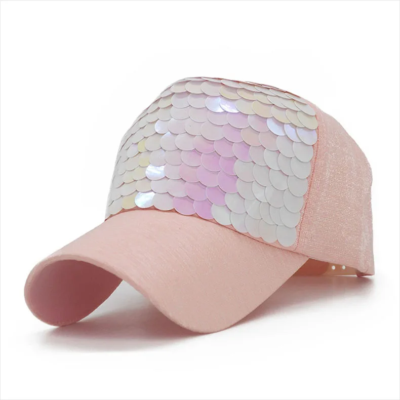Шикарная розовая блестки женский Бейсбол Кепки бренд Swag Повседневное козырек от солнца Hat регулируемый Snapback хип-хоп Casquette 2018 Новый