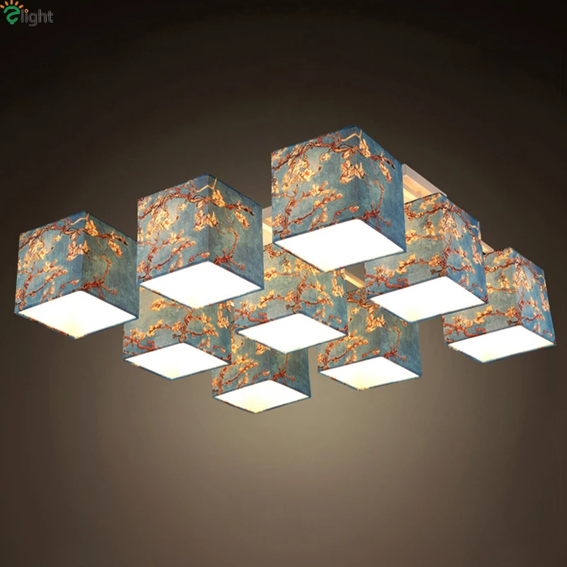 

Nordic Simple Plum Led Ceiling Chandeliers Lustre Fabric Living Room Led Chandelier Lighting Bedroom Led Chandelier Lights Lamp