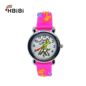 

HBiBi brand children's study Watch Cartoon Giraffe Children Watch For Boys Girls Clock Kids outdoor sports Quartz wrist watches