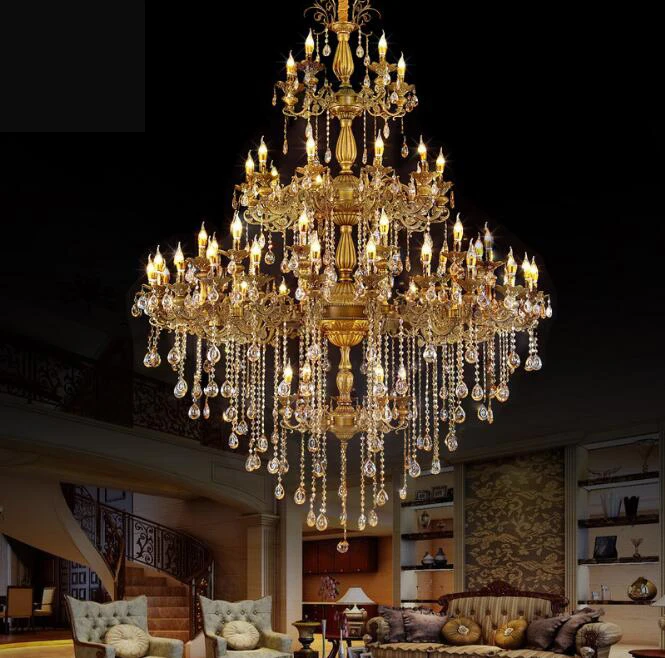 

Crystal project chandelier customization Hotel lighting custom villa penthouse chandelier LED zinc alloy candle lamp led lamps