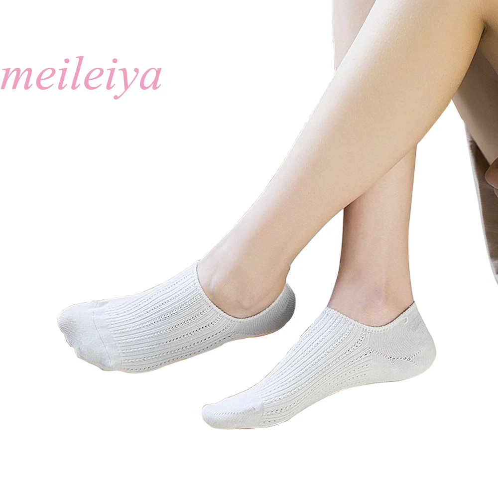 

MEI LEI YA 10 pairs/bag women's cotton socks ladies shallow mouth invisible boat socks breathable lace socks Silicone anti-slip