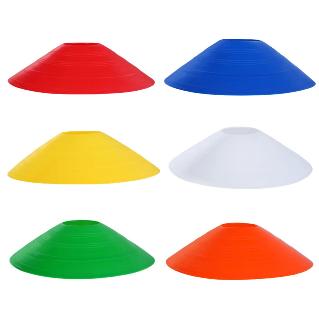 

20Pcs Football Training Accessories Marker Discs Flexible Soccer Obstacle Cone Cross Roadblocks - Multicolor