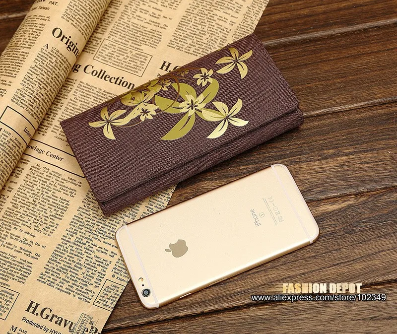 High Quality Canvas Purse Long style Large Capacity with Zipper  (2)