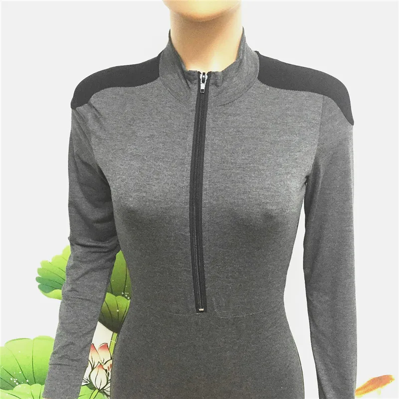 long sleeve full length zipper open close one piece jumpsuit sportswear bodysuit catsuit fitsuit activesuits tracksuit women's plus size sportsuits (7)