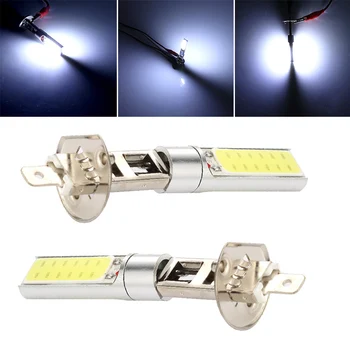 

2* LED Bulb H1 Headlight DRL Beam Driving Hi/Lo Car Lamps COB White 6000K Lights