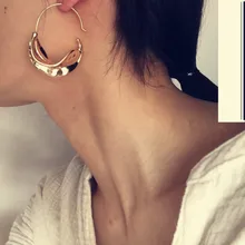 Модные оригинальные несимметричные серьги, металлические, индивидуальные, женские, Преувеличенные, модные серьги, изящные серьги-подвески