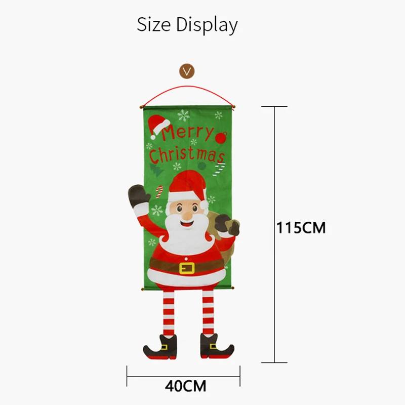 Веселая Рождественская Ткань Дерево Санта баннеры новогодние подвесные украшения Декор дома Navidad вечерние украшения семья Санта-Клаус поставки