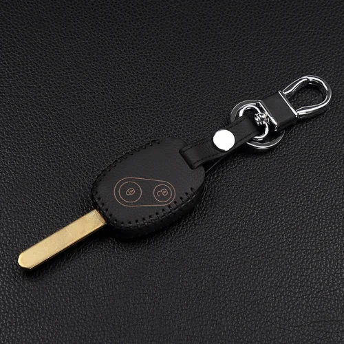 Высококачественный кожаный чехол для автомобильных ключей, Стильный чехол для автомобильных ключей, чехол для переноски с 2 кнопками для Honda - Название цвета: BStyle sf black line