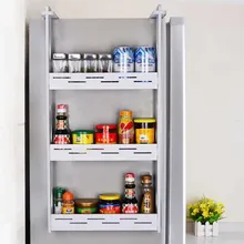 Стойка для холодильника, кухонная Подвеска для холодильника, боковая настенная стойка для приправ, настенная подвесная полка для хранения вещей, стойка для специй lw0311246