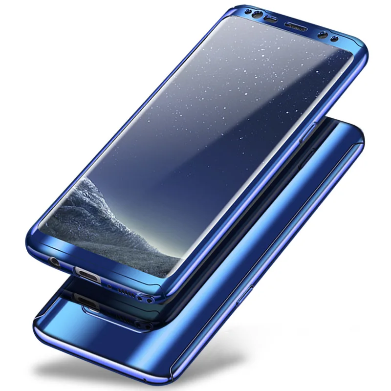 

50pcs DHL Shipping 360 Degree Plating Mirror Full Cover Case For Samsung Galaxy S8 S9 Plus Note 8 S7 Edge Phone Case