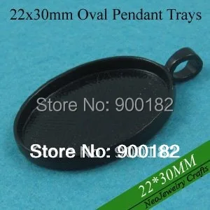 

22x30mm Oval Blank Pendant Tray, Black Oval Pendant Blanks, Bezel Setting Tray, 22x30mm Oval Cabochon Tray