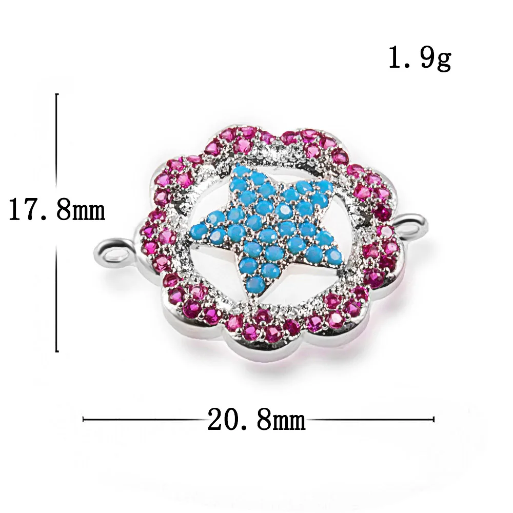 Complete animal charms bracelet jewelry connector accessories for diy bracelet making copper zircon micro pave cz wholesale - Цвет: ZSS181