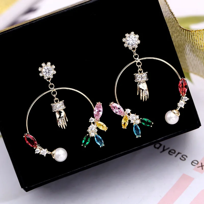 Swour Новый Модные украшения 925 Серебряная игла фианиты кристаллы уникальный