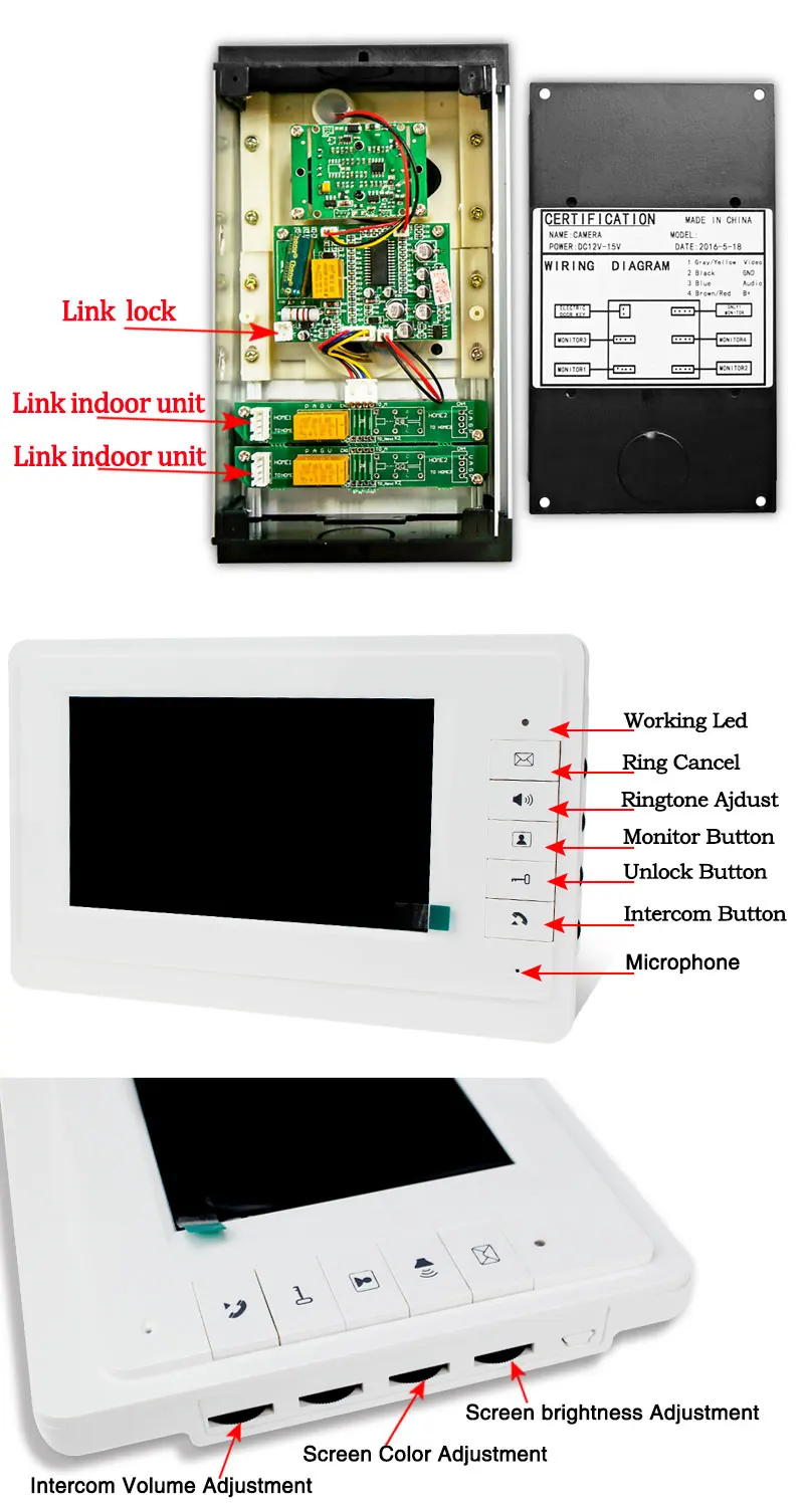 Лучшая цена 7 "цветной видеодомофон домофон дверной звонок с rfid система управления доступом клавиатура + Электрический дверной замок для