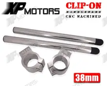 38mm CNC Clip-On Handlebars (7 Degree) For Kawasaki ZX750F Ninja 750R 1987 1988 1989 1990 1991 1992 Silver