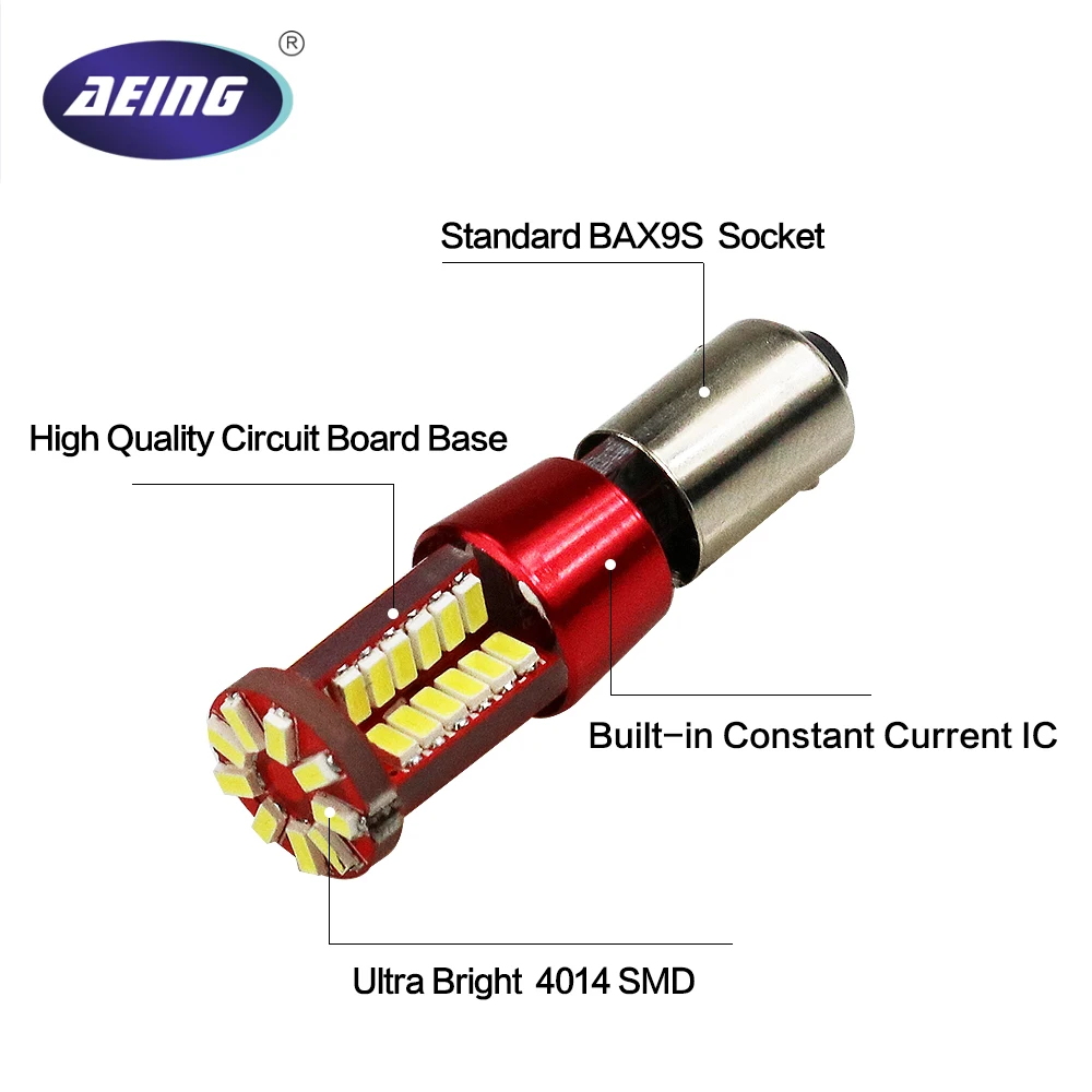 AEING 1*12 В BAX9s 64132 H6W 57SMD без OBC/Canbus ошибок Led Клин Парковка/индикатор/карта