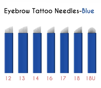 

50pcs Semi-permanent Makeup Needles Manual Line Eyebrow Tattoo Needles Microblading Shading Blades Brow Embroidery Microblades