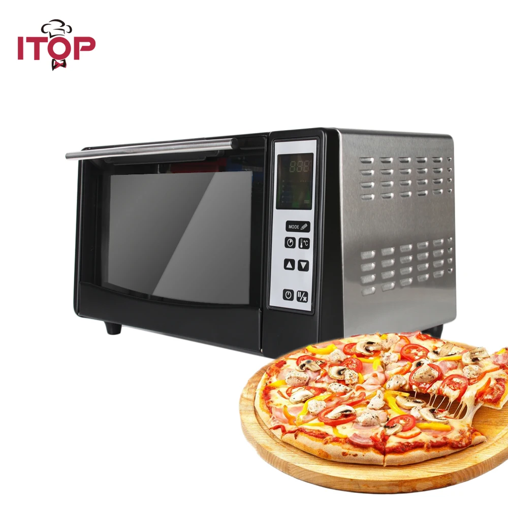 

ITOP Electric Infrared Pizza Ovens Machine 4 Heating Tube 5 Cooking Modes Electric 220V EU Plug 1300W 10L Capacity