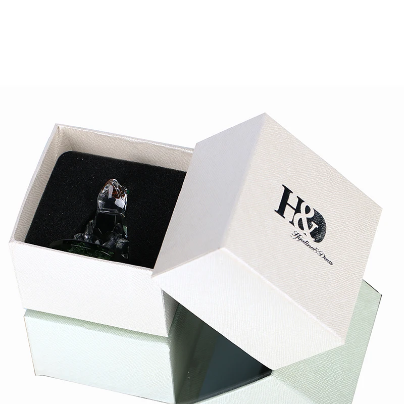 H& D маленькая Хрустальная лягушка пресс-папье коллекция на листке лотоса фигурки животных коллекционный подарок ремесло стол центральный орнамент