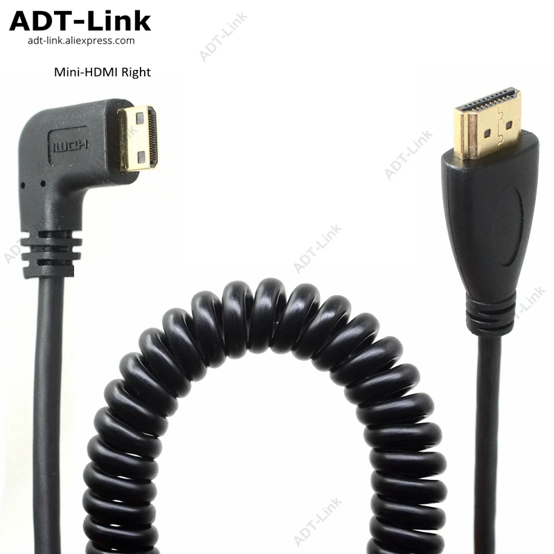 Высокоскоростной мини Кабель HDMI в позолоченный пружинный завиток V1.4 3D