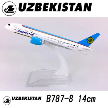 

14CM 1:400 Boeing B787-800 model Uzbekistan Airlines W base airbus metal alloy aircraft plane collectible display model