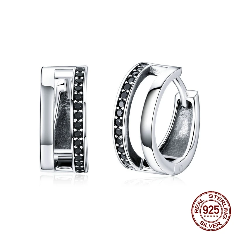 

DCM Genuine 925 Sterling Silver Lovely Pure Love Ring-shape Earrings For Women Fashion Sterling Silver Jewelry