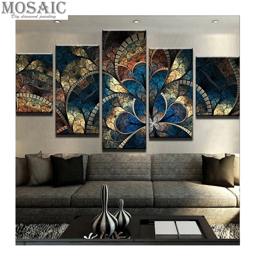 5D DIY diamond painting 5 pcs"abstract Fantasy Flower" For ...