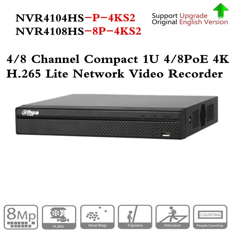 Original ahua NVR NVR4104HS-P-4KS2 NVR4108HS-8P-4KS2 with 4/8ch PoE Port H.265 Video Recorder Support ONVIF CGI Metal POE NVR Original ahua NVR NVR4104HS-P-4KS2 NVR4108HS-8P-4KS2 with 4/8ch PoE Port H.265 Video Recorder Support ONVIF CGI Metal POE NVR