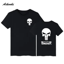 Aikooki 2018 MARVEL Punisher T shirt New Gothic Fashion Hip Hop Brand Men Women Short Sleeve Casual Cotton T-shirt Summer Tees