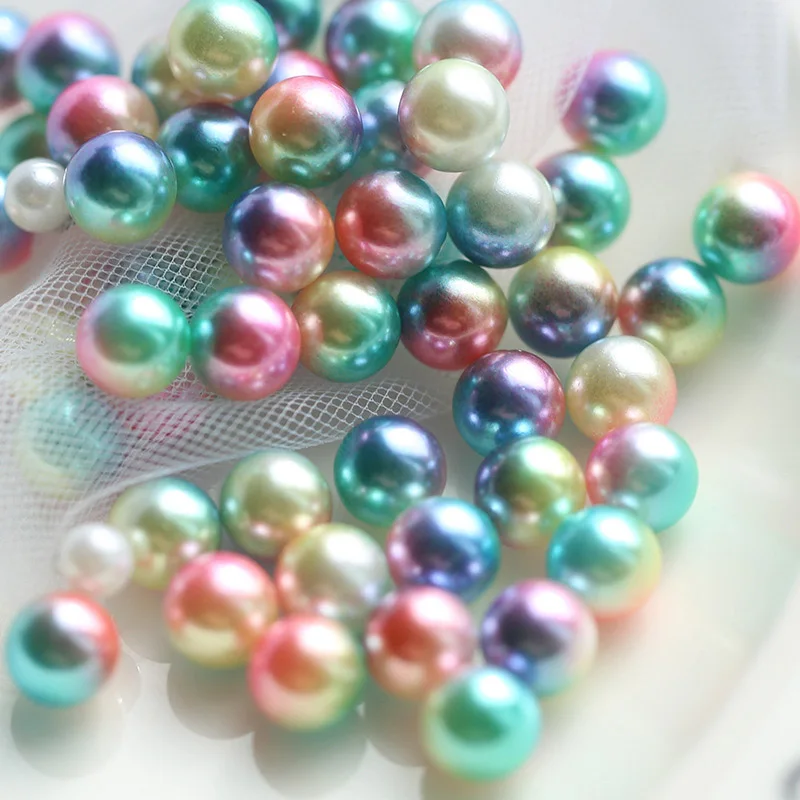 

Mix Rainbow Color Round Imitation Pearl Beads No Hole Loose Beads DIY Craft Making for Women @LS JY18
