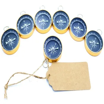 

10/20/50 Pcs Compass with Hemp Rope Paper Tags Bride Personalized Gifts for Guests Favors Souvenir Wedding Party Decor Compass