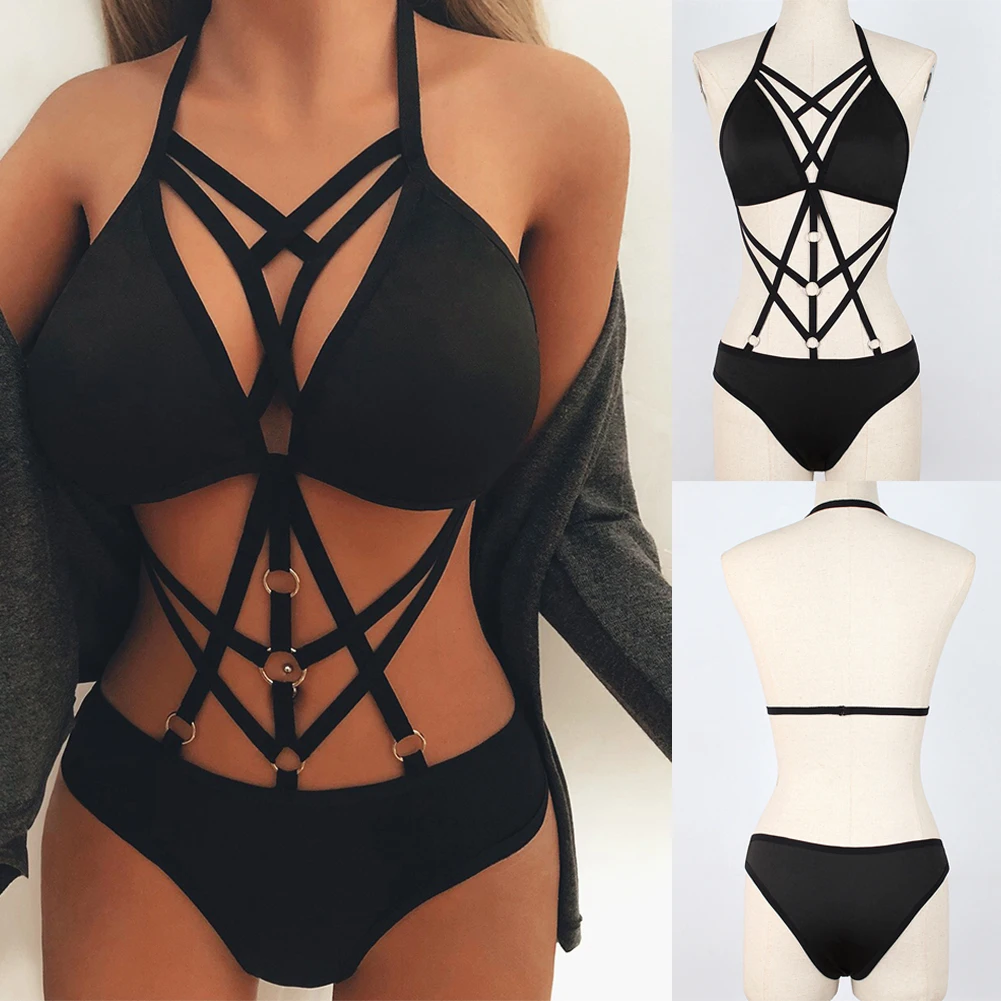 Women Sexy Lingerie Bra Underwear Open-Bra-Set Babydoll G-String Women Bondage Exotic Bodysuit Babydoll Underwear Nightwear