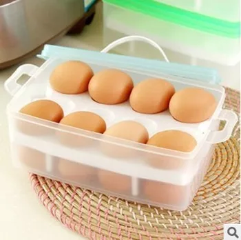 

3pcs Eco-Friendly Double Layer Plastic Eggs Storage organizer Refrigerator Fruits food vegetables Box Preservation kitchen tools