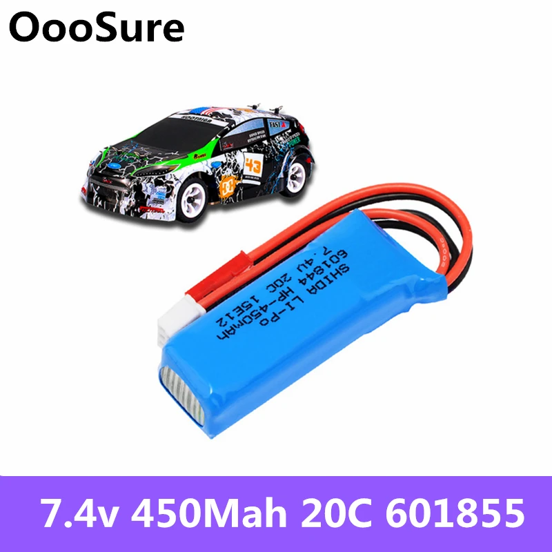 7 4 в 450 мАч 20C Lipo батарея 1 шт. 2S для WLtoys K969 K989 K999 P929 P939 RC автомобиль высокого качества