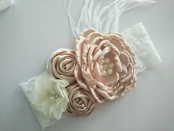 

20pcs/lot Satin Flower Headband Baby Girl Hair Accessory