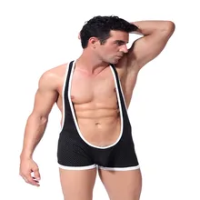 Модные мужские подтяжки сексуальное нижнее белье удобное/дышащее нижнее белье, сетчатые сиамские боксеры
