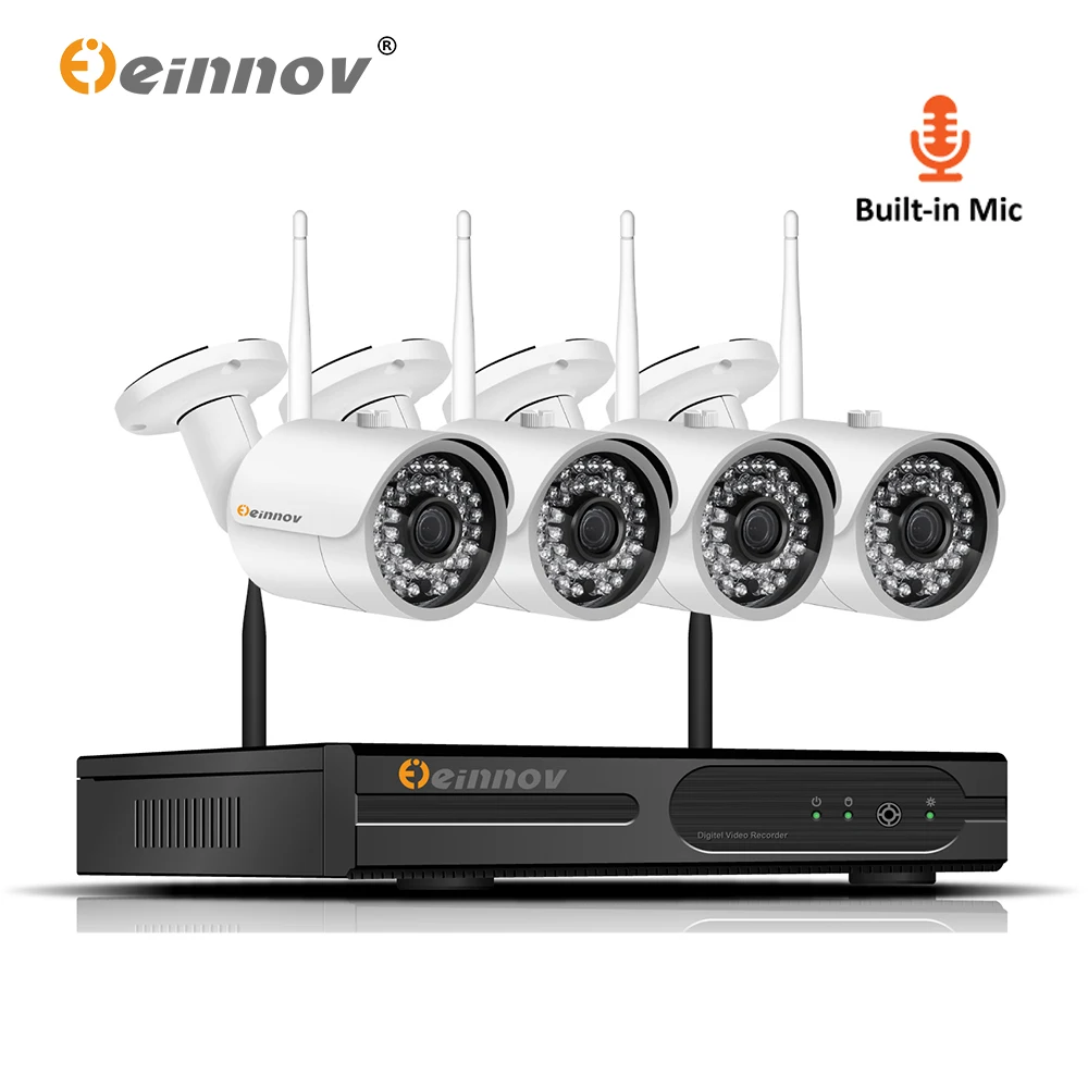 

Einnov 4CH 2MP 1080P Home Wireless Security Camera System Video Surveillance Kit IP Camera NVR Wi-Fi CCTV Set IR Waterproof