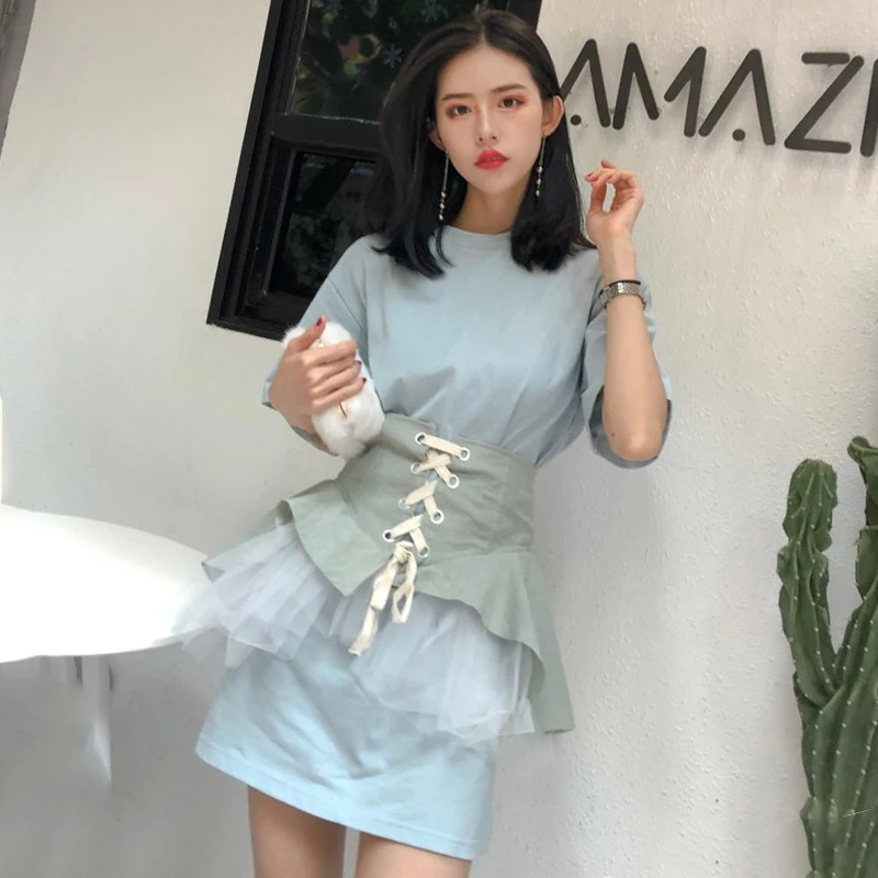 ins Korean version Two sets Women's Clothing fashion New summer Net