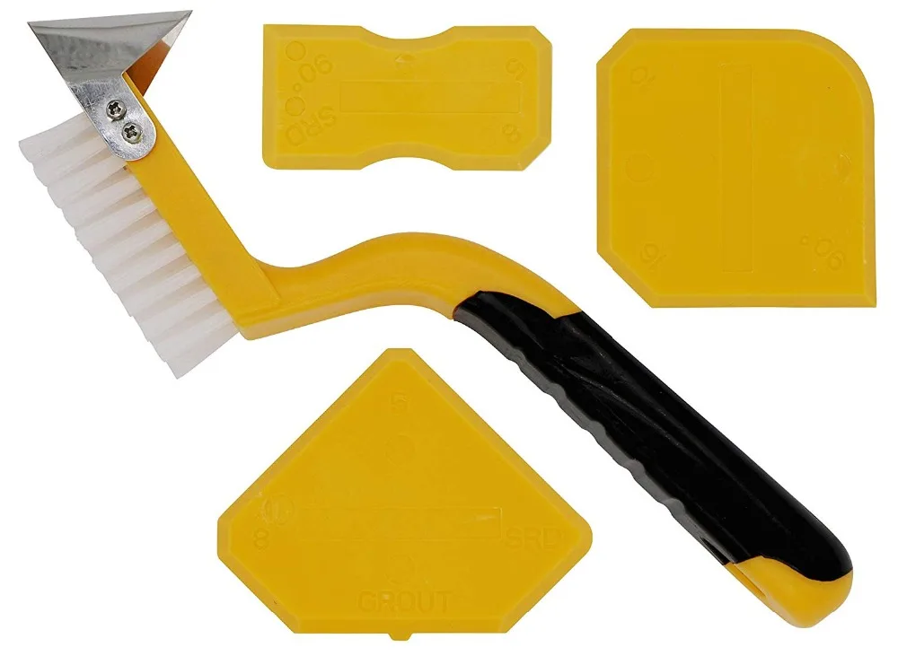 Sealant Tool Grooving Tool I Complete Set: Joint Brush with Joint Scraper and Joint Smoother I Perfect for Bathroom, Kitchen 4