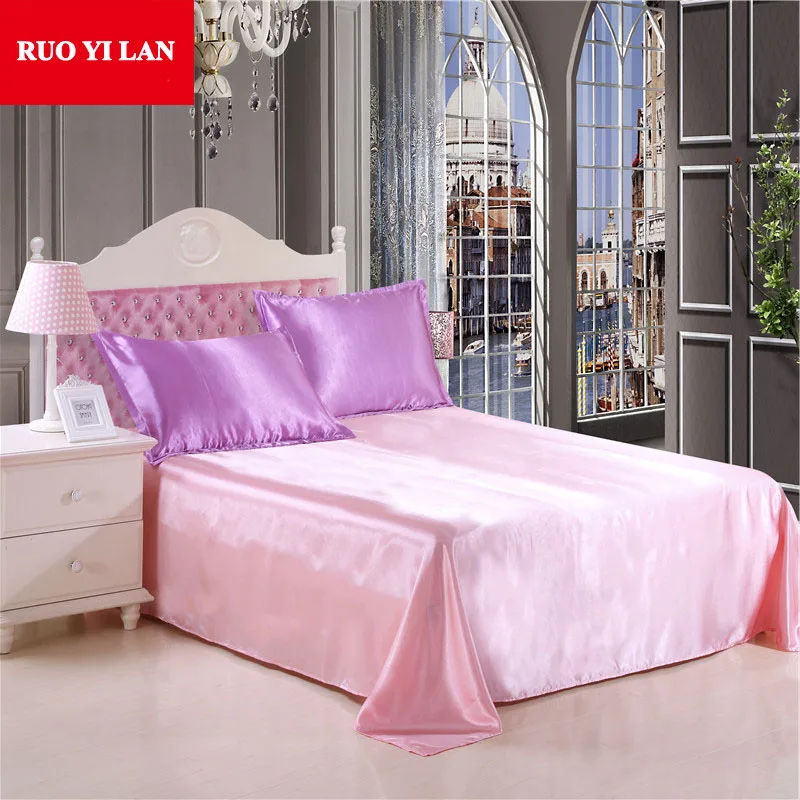 

A Piece Fitted Bed Sheet single double bedding sheet Smooth sheet for 1.2m 1.5m 1.8m Bed solid color