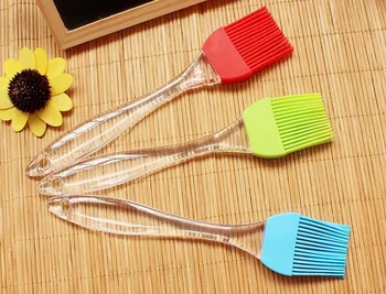 

100pcs/lot, 22g, 17.5cm Grill Oil Brushes Tool Heat Resisting Silicone Basting Oil Brush Barbecue Cooking BBQ Tools DIY