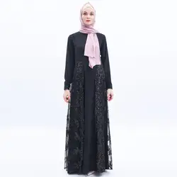 Летнее кимоно Абая с блестками мусульманское платье хиджаб Абая для женщин Дубай Рамадан джеллаба Турецкая мусульманская одежда одеяние