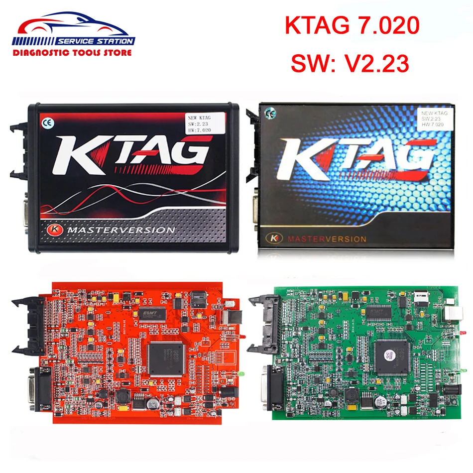 

Red / Green PCB KTAG V7.020 V2.23 Online Version No Token Limitation Master ECU Chip Tuning K-TAG 7.020 2.23