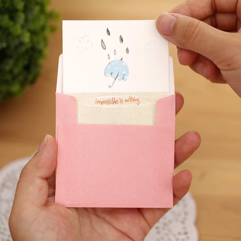 10pc lot creative happy life small birthday card festival paper small birthday cards