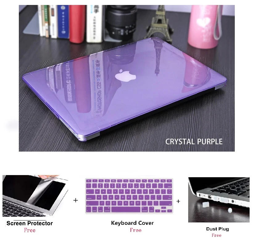 Прозрачный чехол для ноутбука + клавиатуры пленка экрана пылезащитный Apple Macbook Air